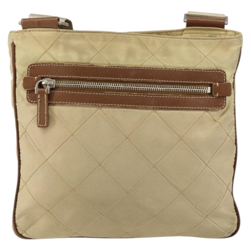 Prada Nylon Quilted Shoulder Bag Beige